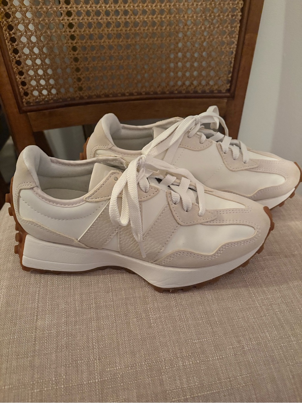New Balance Women’s White & Beige Retro Runner Sneakers